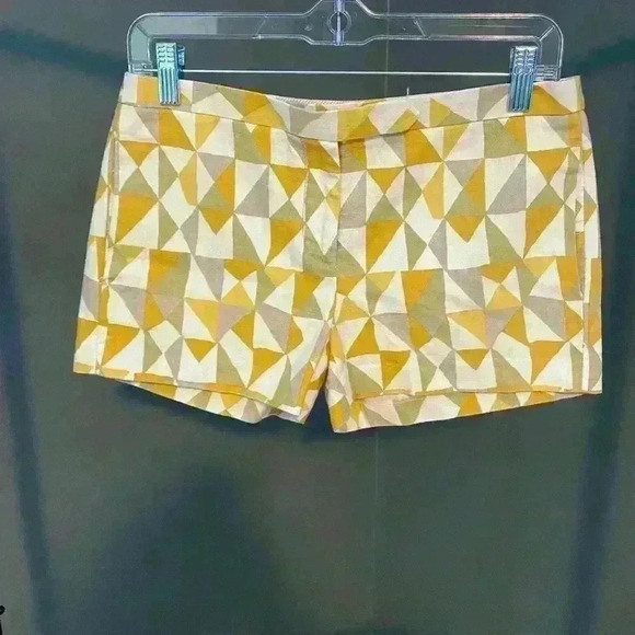J.Crew Women’s city fit summer shorts yellow white gray‎ color size 2 - Picture 1 of 8